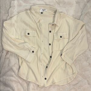 NWOT Cream Button-Up Shacket